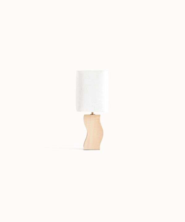 Curved Wood Table Lamp
